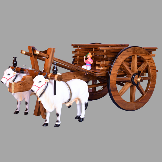 Teakwood Bullock Cart Teapoy - Standard