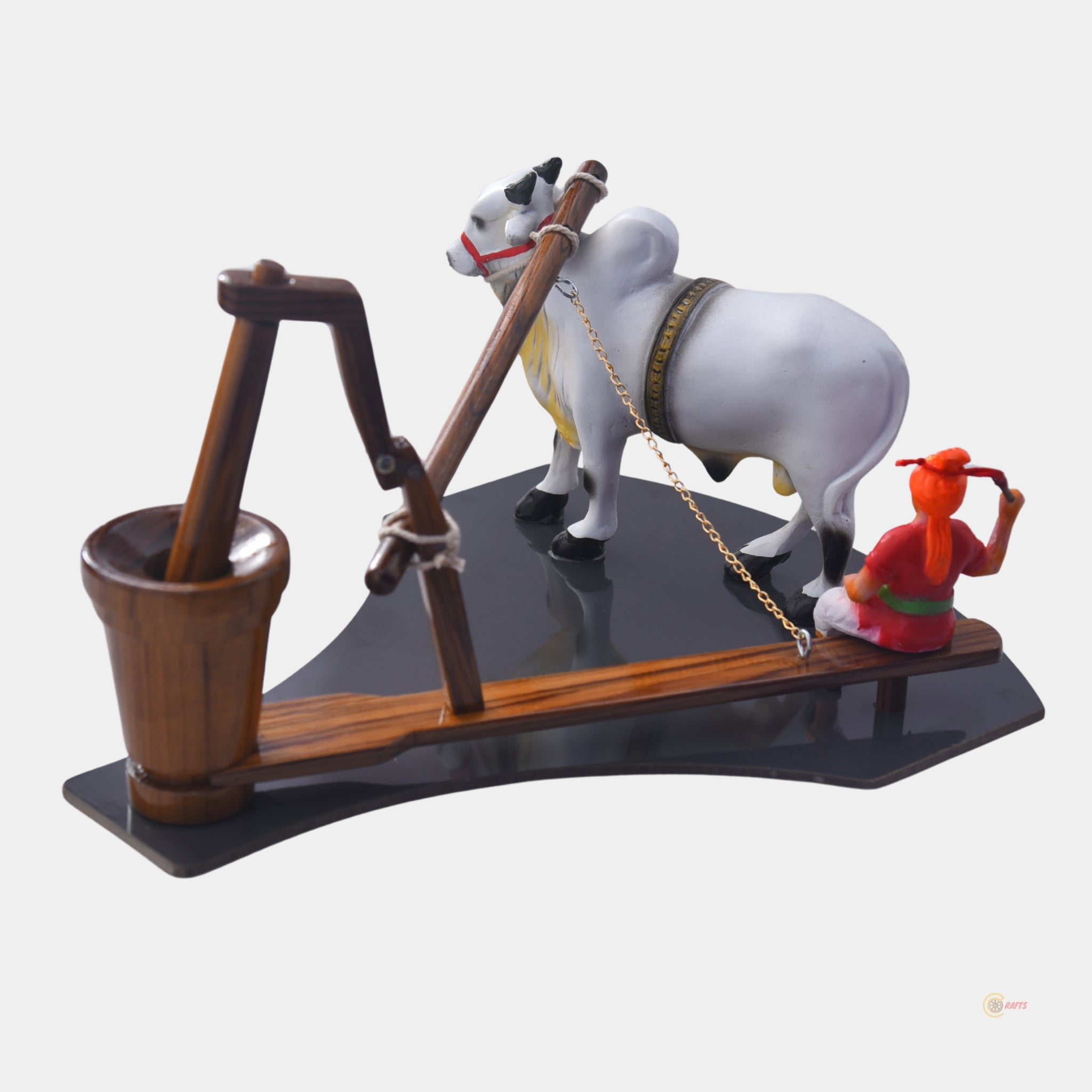 Handcrafted Wooden Ganuga (Bull-Driven Oil Mill)