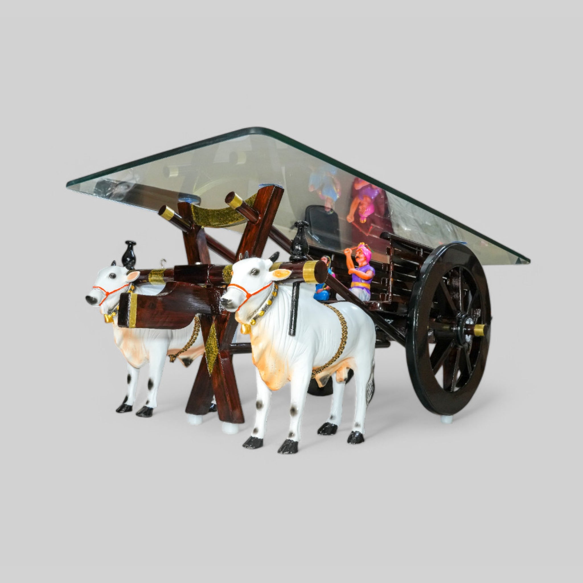 Dark Brown Bullock Cart Teapoy - Standard