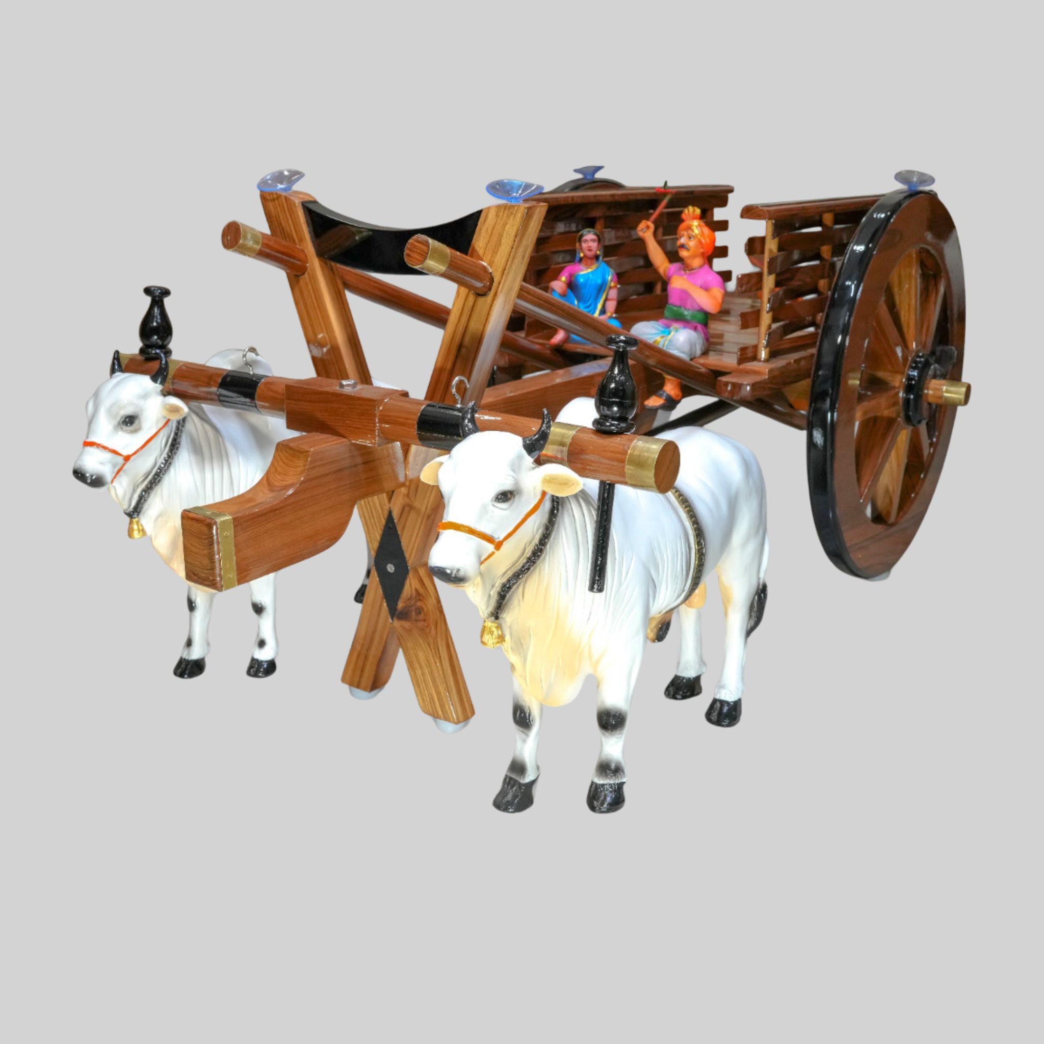 Brown Bullock Cart Teapoy - Standard
