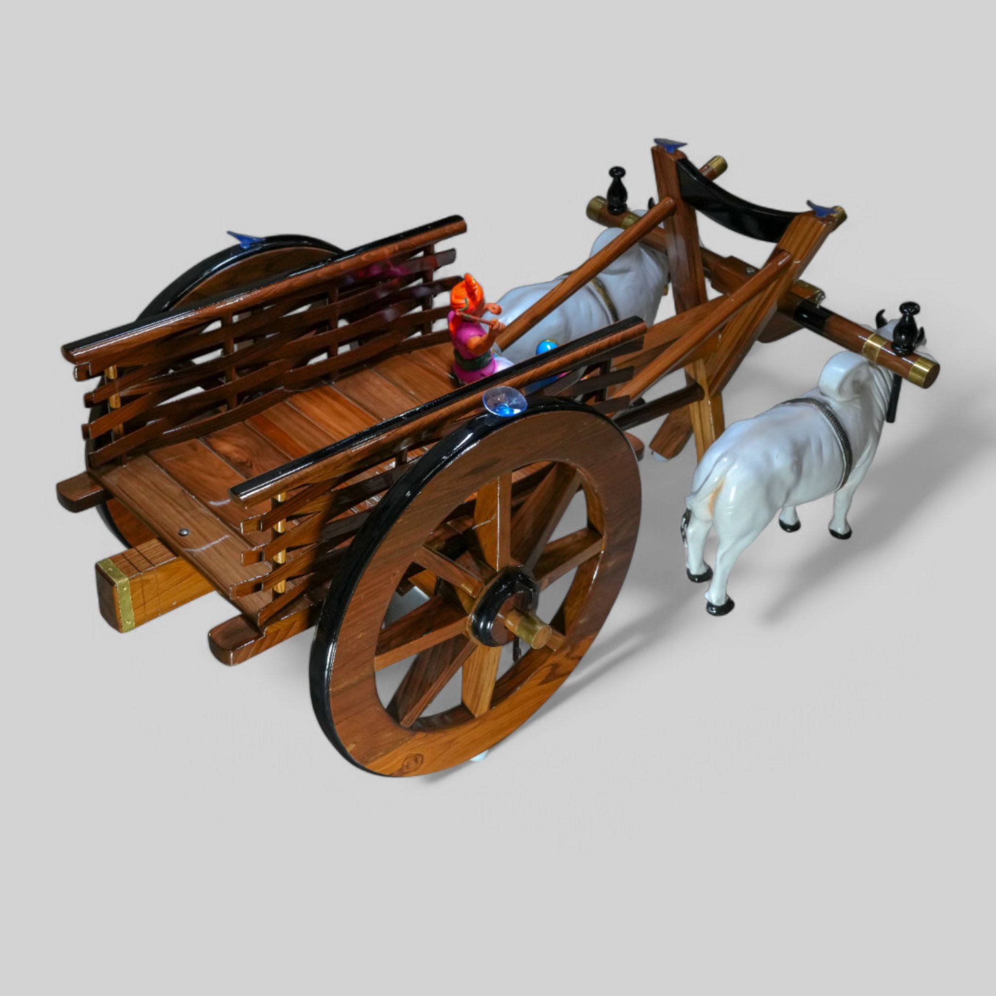 Brown Bullock Cart Teapoy - Standard
