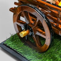 Teakwood Bullock Cart Gift Set – Medium — styled with bulls and farmer figure on grass base, view 7