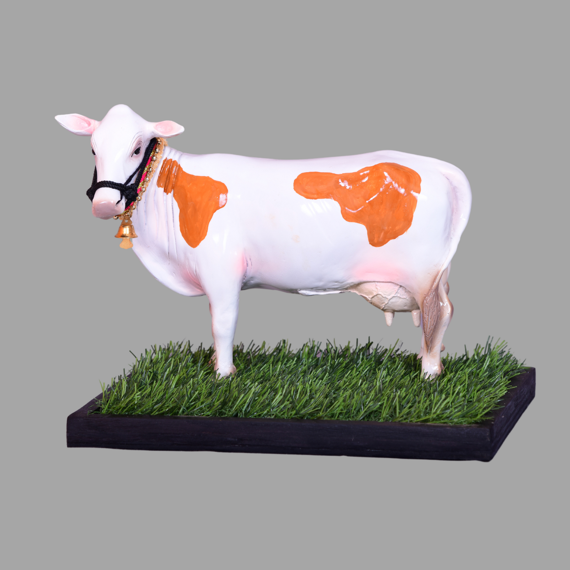 Large White & Orange Cow & Calf Pair - Table Decoration Figurines