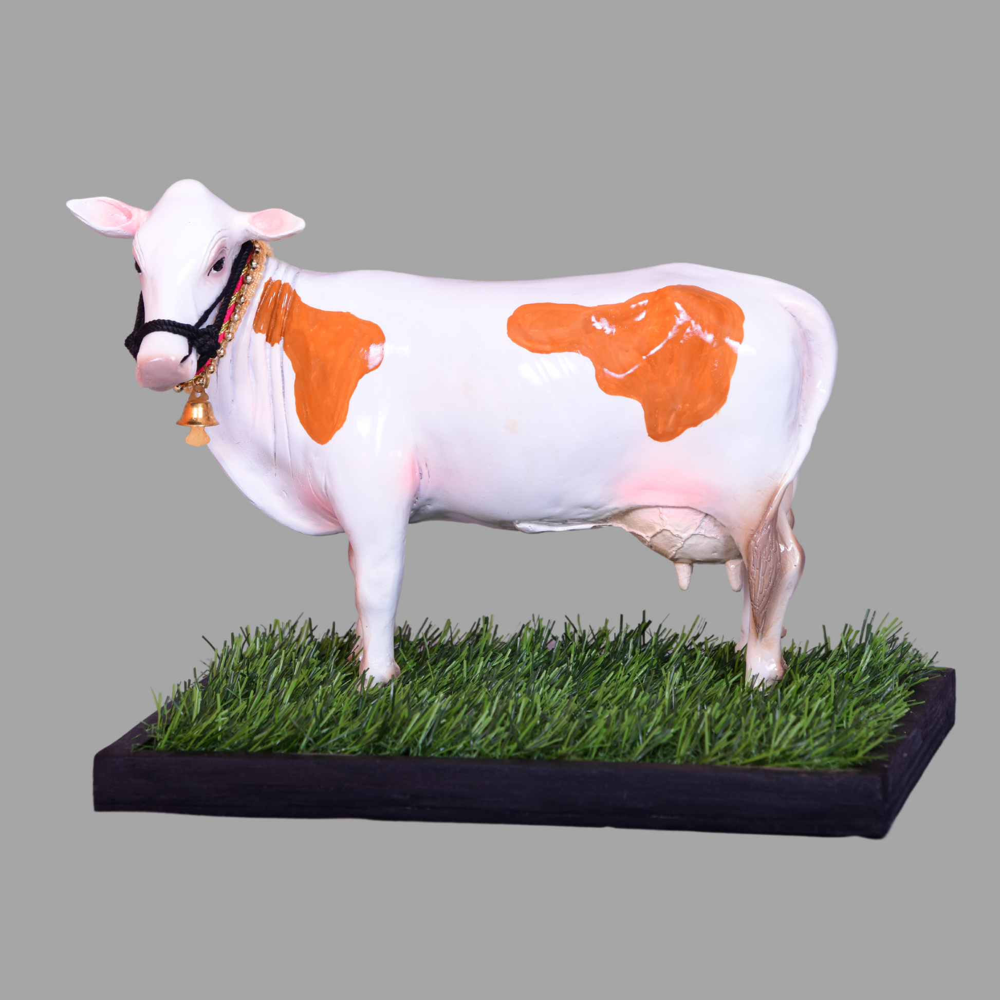 Large White & Orange Cow & Calf Pair - Table Decoration Figurines