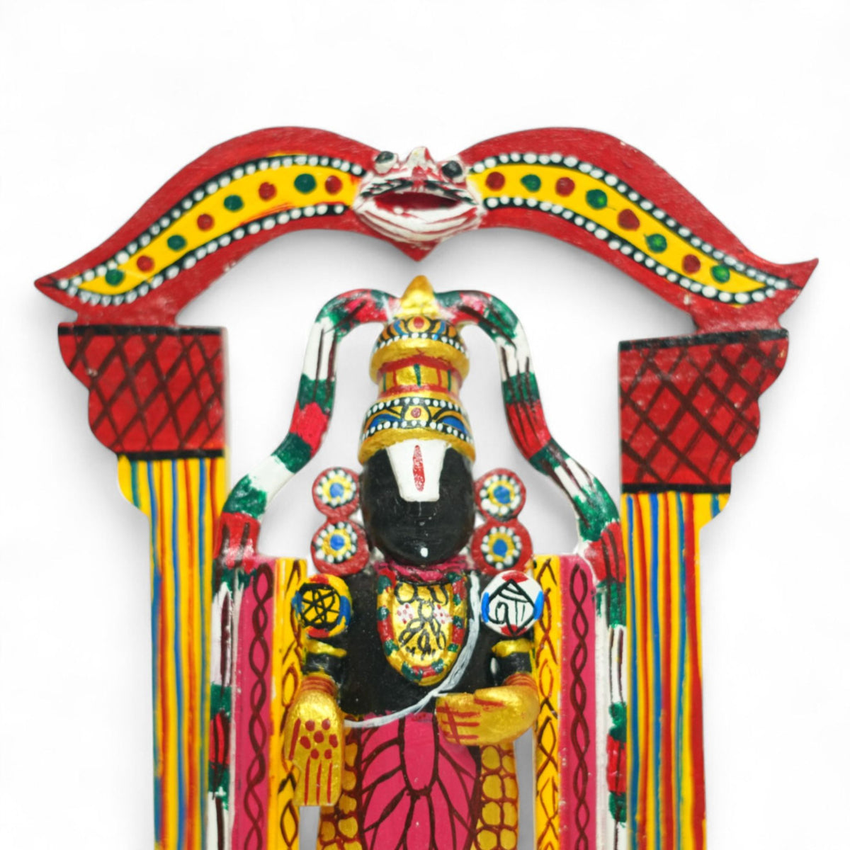 Kondapalli Lord Venkateswara (Balaji) Swami — handcrafted wooden diorama scene, view 2