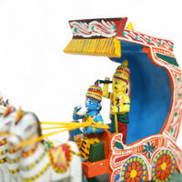 Kondapalli Krishna Arjuna Chariot — handcrafted wooden diorama scene, view 3