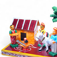 Kondapalli Sankranthi Haridasu Village Set — handcrafted wooden diorama scene, view 3