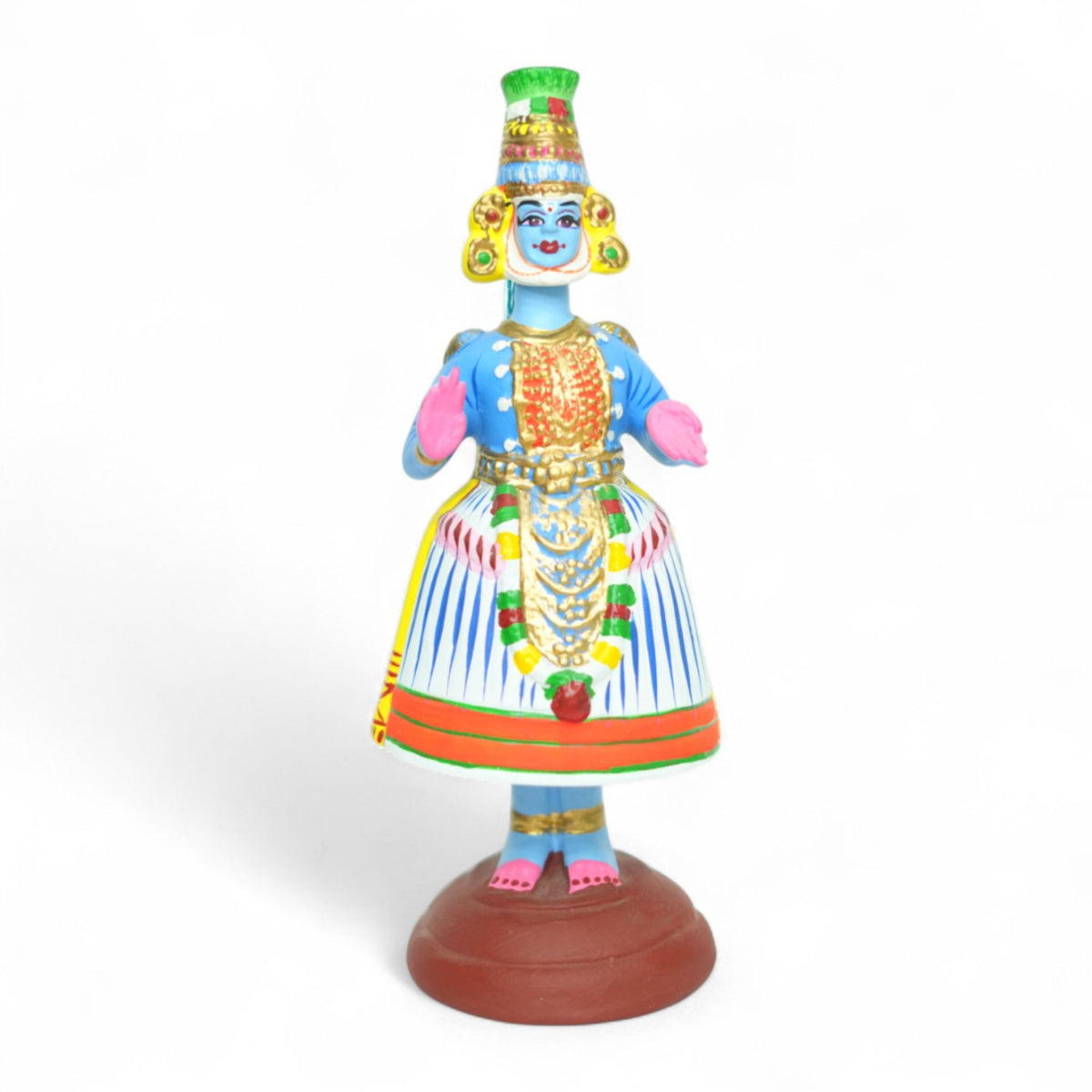 Kondapalli Kathakali Dancer Pair — handcrafted wooden diorama scene, view 2