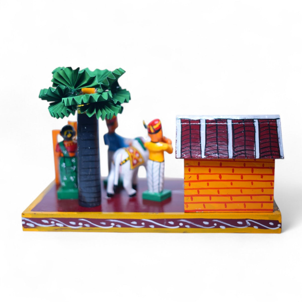 Kondapalli Sankranthi Haridasu Village Set — handcrafted wooden diorama scene, view 4