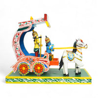 Kondapalli Krishna Arjuna Chariot — handcrafted wooden diorama scene, view 2