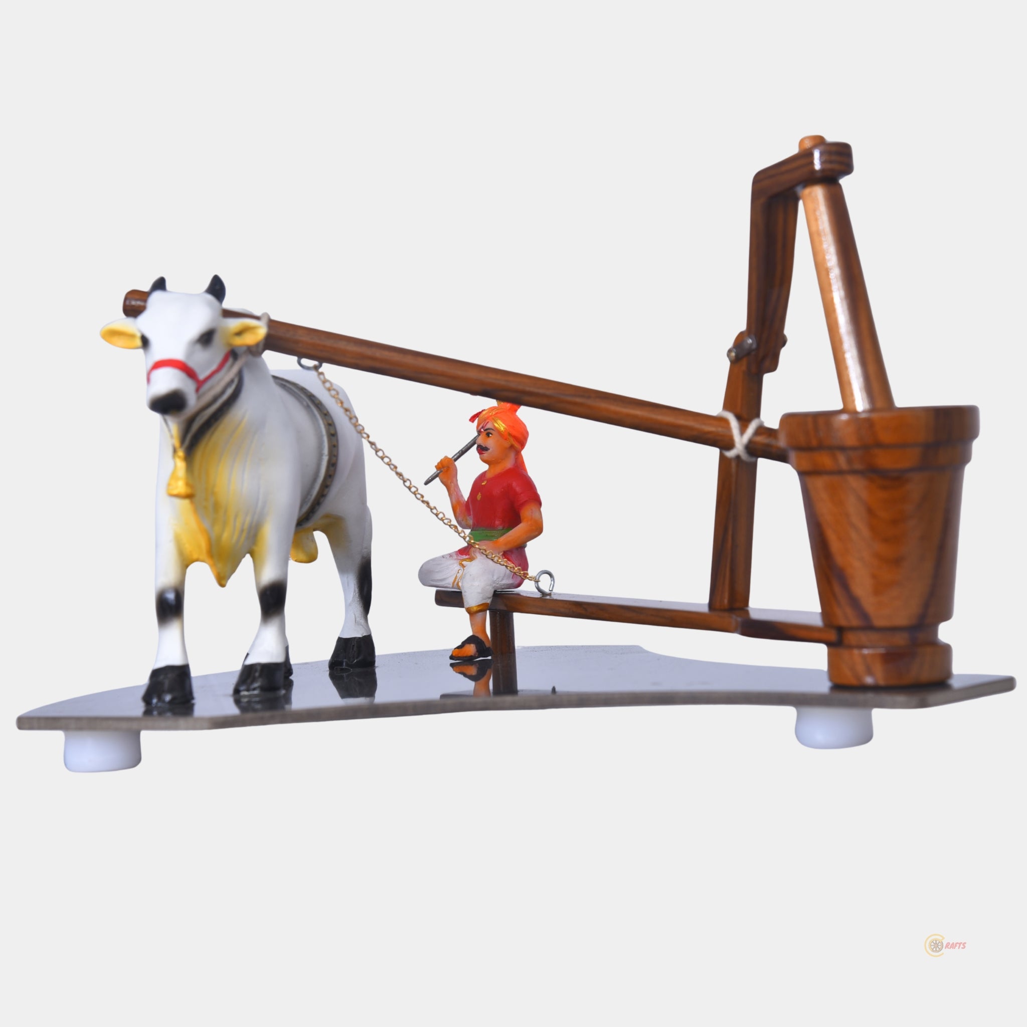 Handcrafted Wooden Ganuga (Bull-Driven Oil Mill)