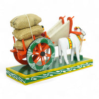 Kondapalli Bullock Cart — handcrafted wooden diorama scene, view 3
