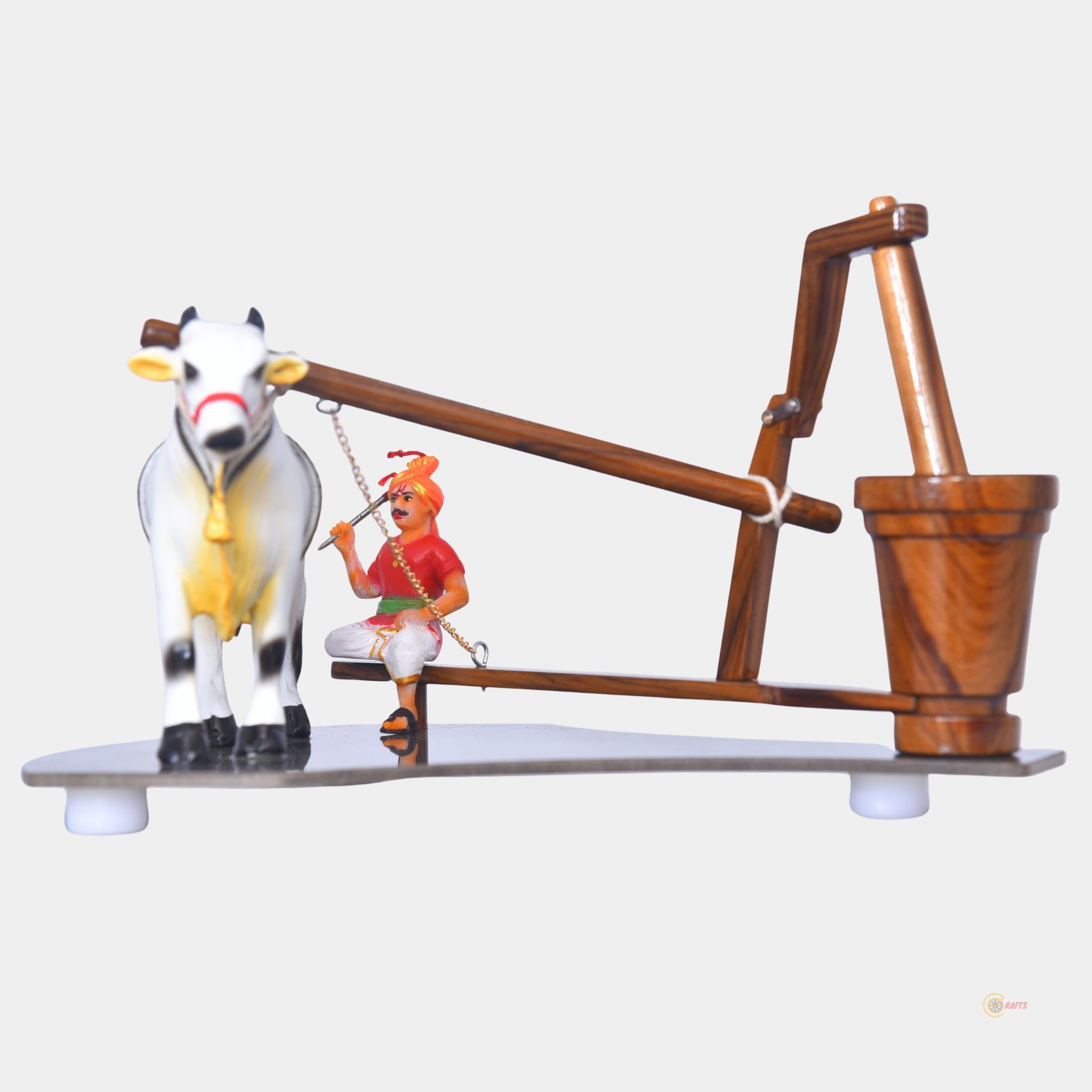 Handcrafted Wooden Ganuga (Bull-Driven Oil Mill)