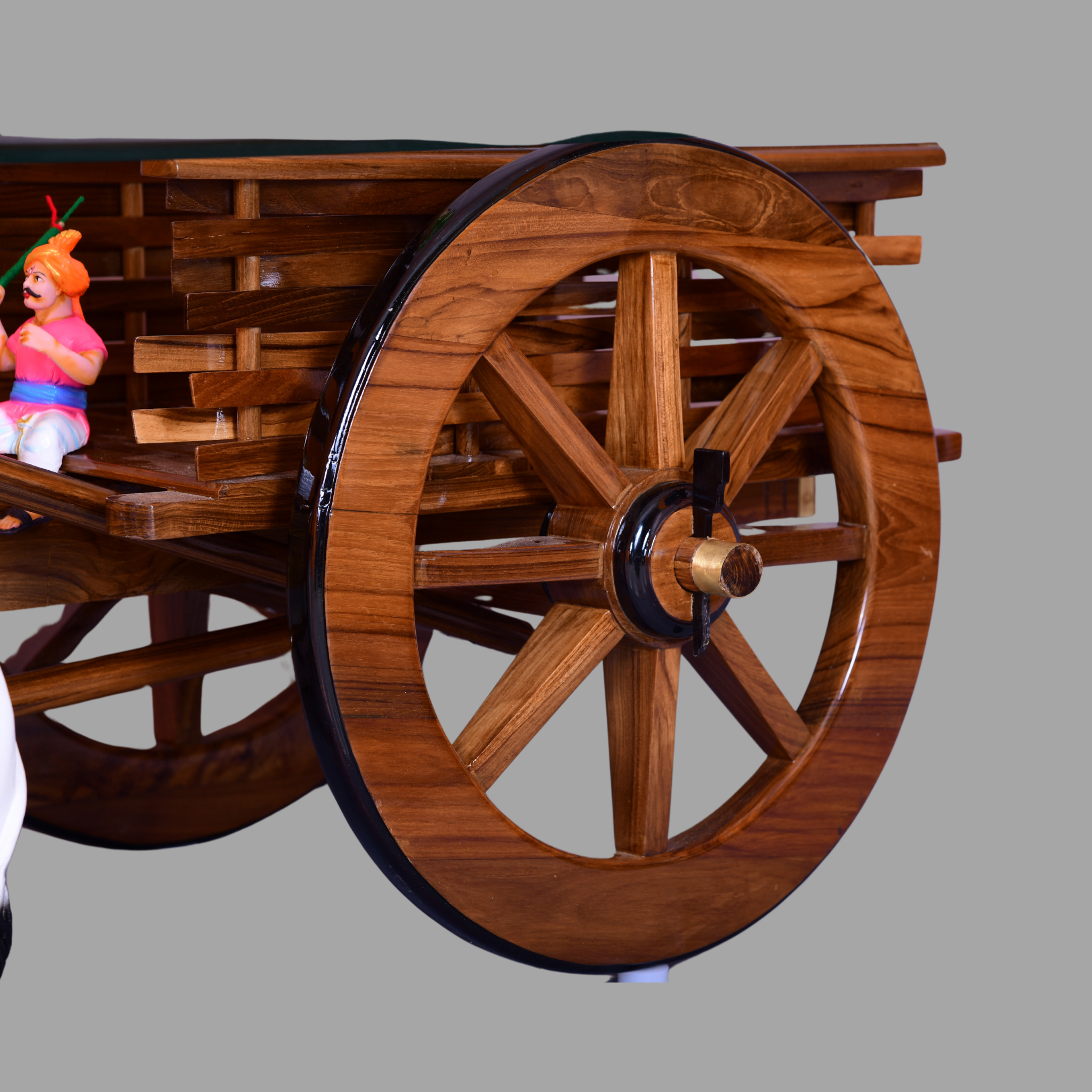 Brown Bullock Cart Teapoy - Standard