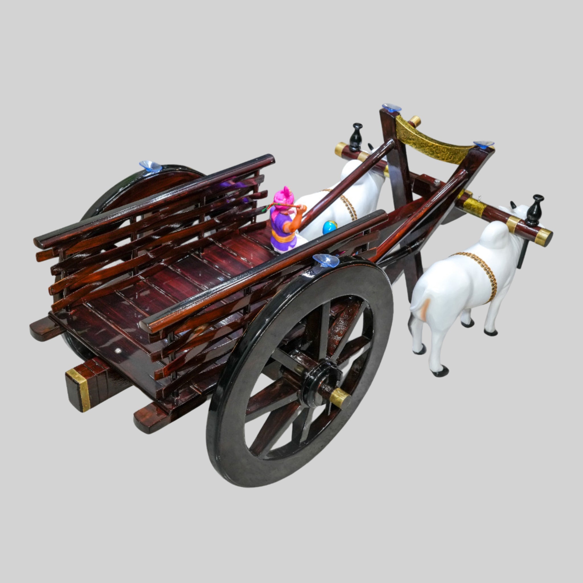 Dark Brown Bullock Cart Teapoy - Standard