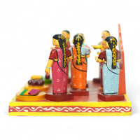 Kondapalli Seemantham (Baby Shower) Set — handcrafted wooden diorama scene, view 4