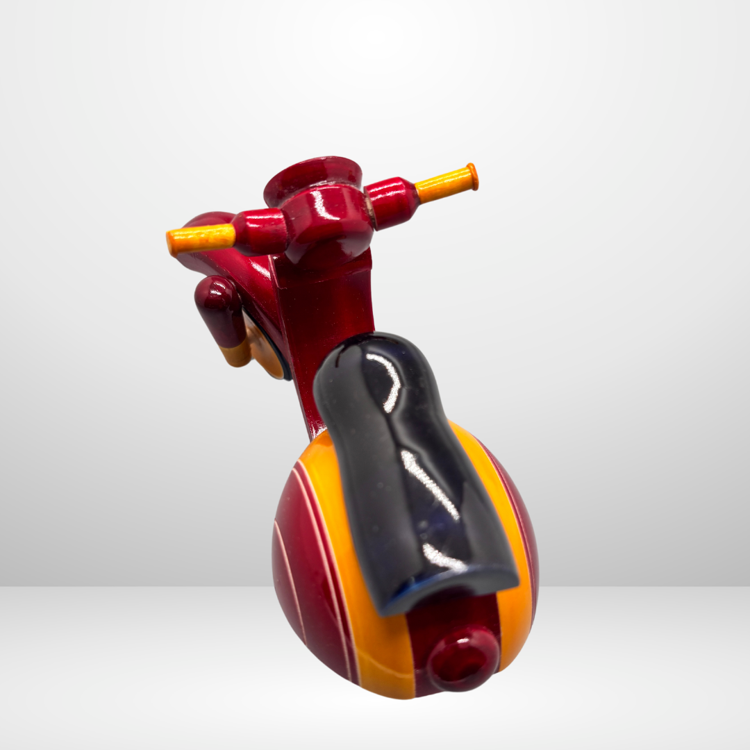 Etikoppaka Handmade Wooden Scooter Toy — handcrafted Etikoppaka lacquerware, view 3
