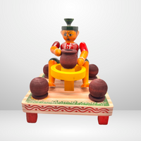 Etikoppaka Wooden Pot Seller Figurine — handcrafted Etikoppaka lacquerware, main product photo