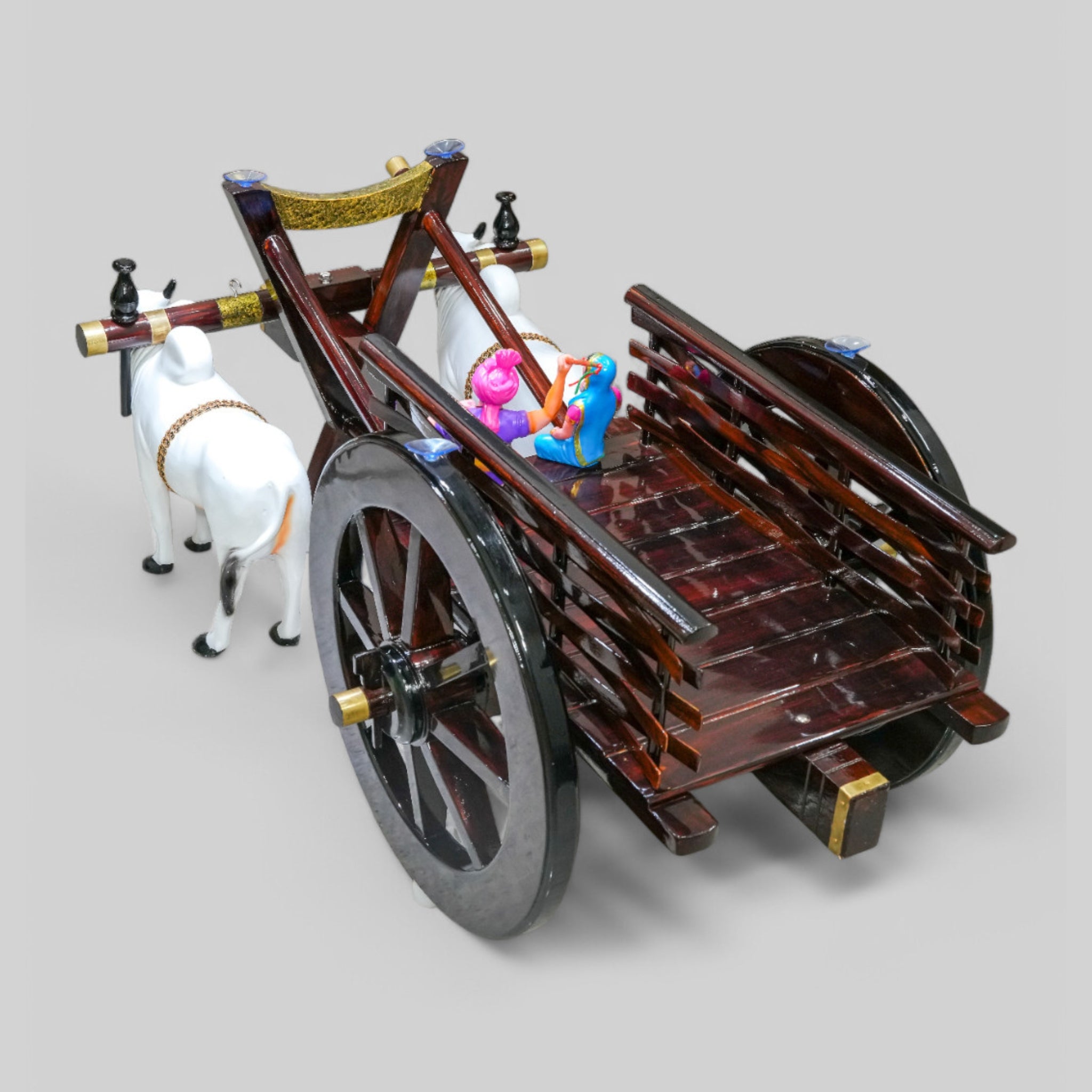 Dark Brown Bullock Cart Teapoy - Standard