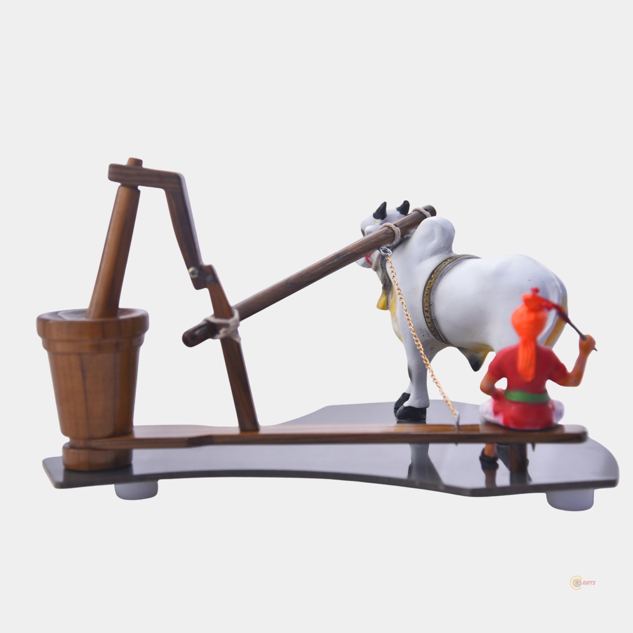 Handcrafted Wooden Ganuga (Bull-Driven Oil Mill)