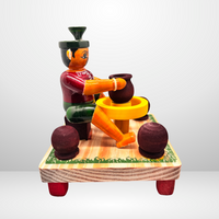 Etikoppaka Wooden Pot Seller Figurine — handcrafted Etikoppaka lacquerware, view 4