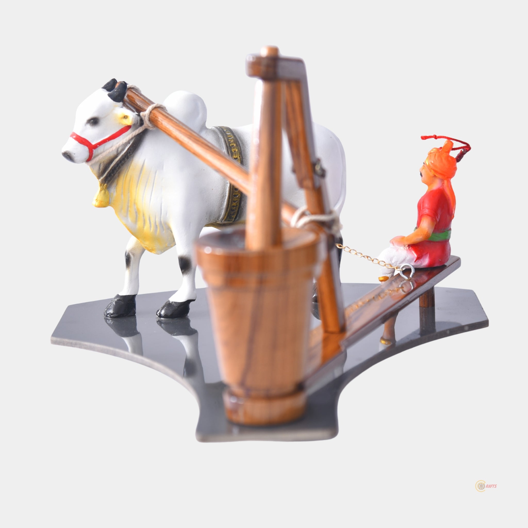 Handcrafted Wooden Ganuga (Bull-Driven Oil Mill)