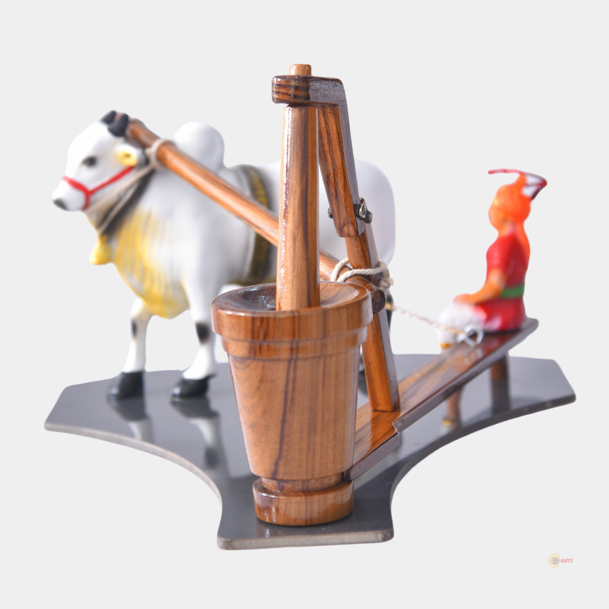 Handcrafted Wooden Ganuga (Bull-Driven Oil Mill)