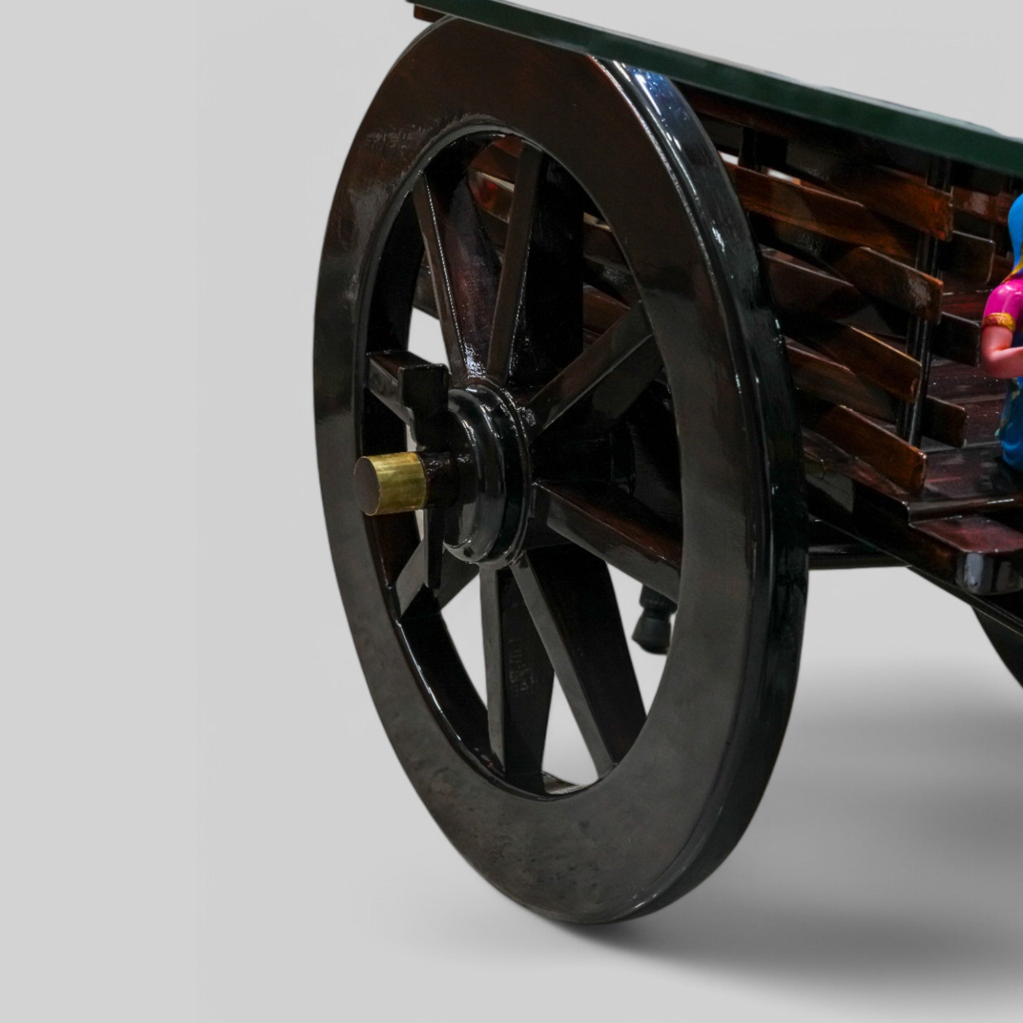 Dark Brown Bullock Cart Teapoy - Standard