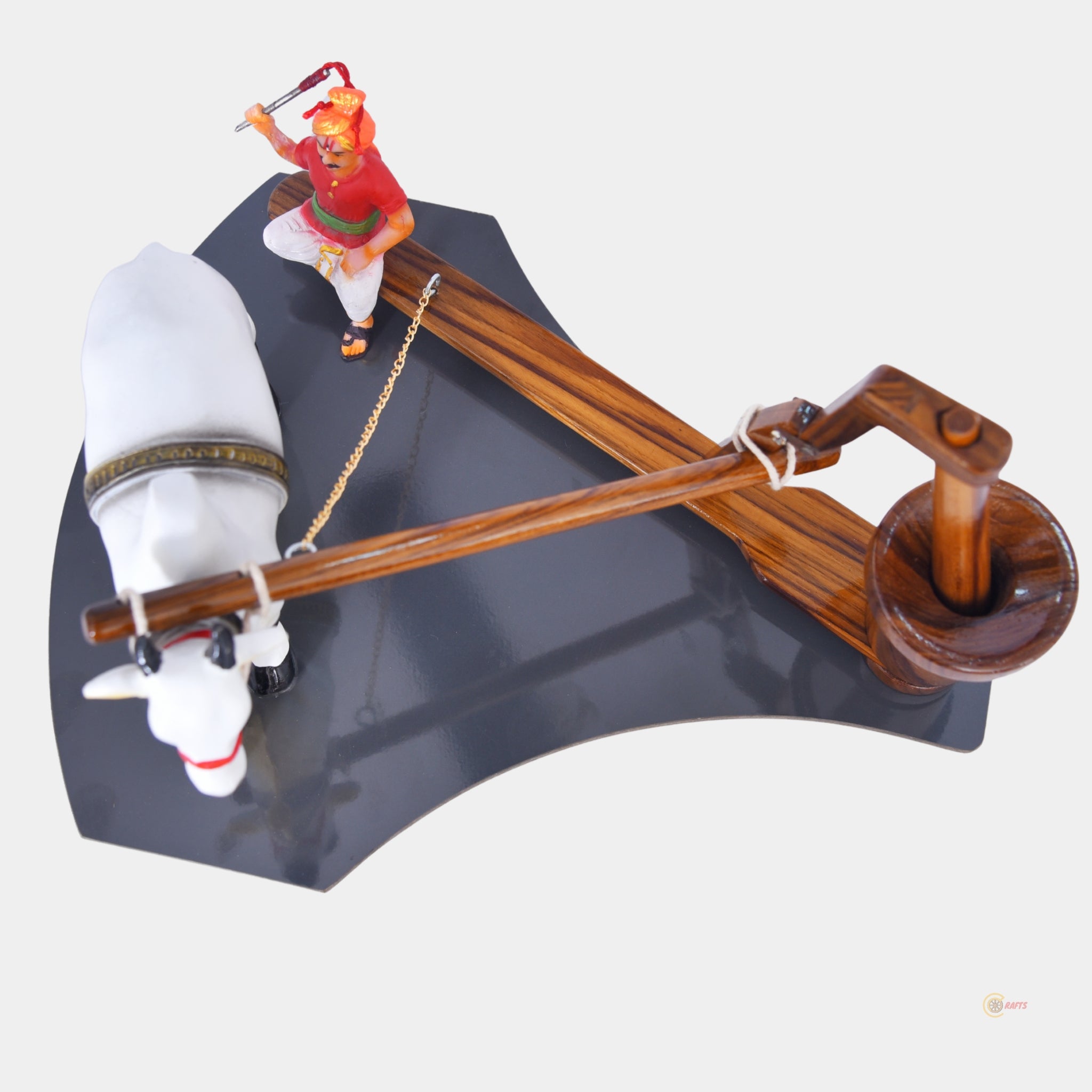 Handcrafted Wooden Ganuga (Bull-Driven Oil Mill)