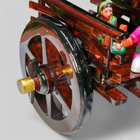Dark Brown Bullock Cart Gift Set – Small — styled with bulls and farmer figure on grass base, view 5
