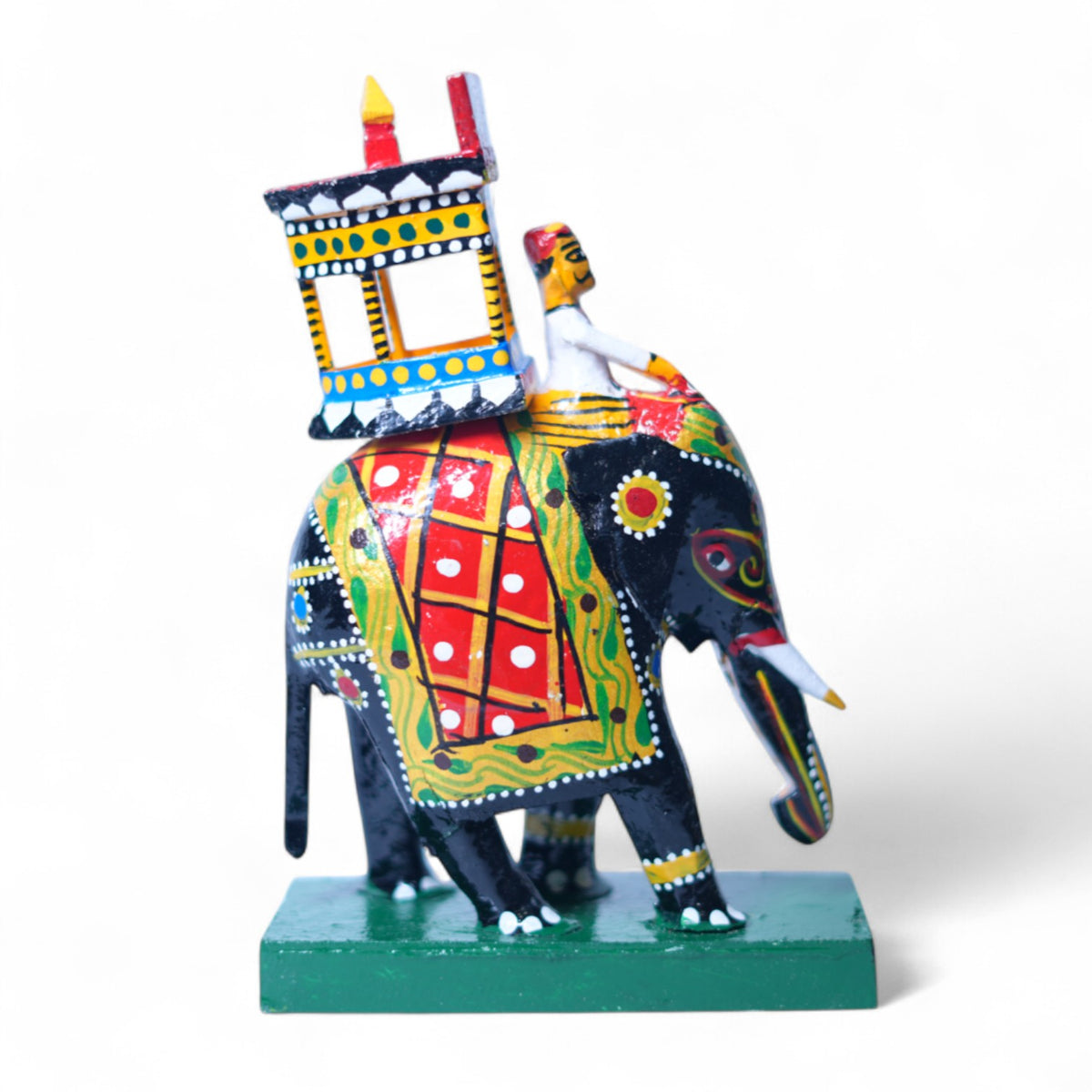 Kondapalli Elephant Ambari — hand-painted wooden figure, main view