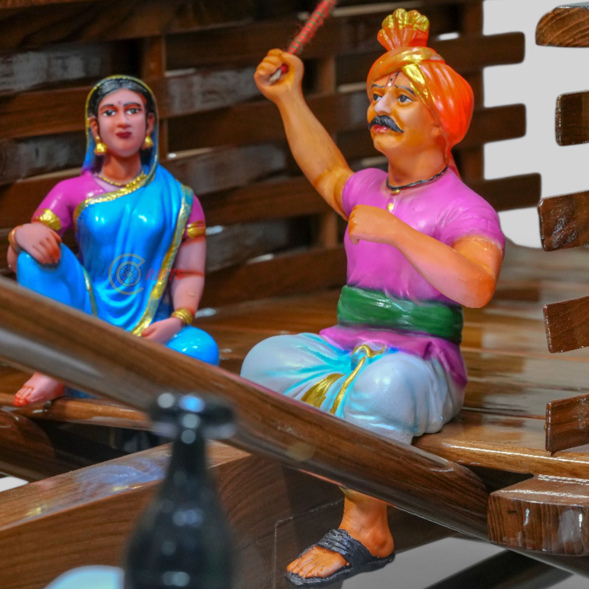 Teakwood Bullock Cart Teapoy - Standard