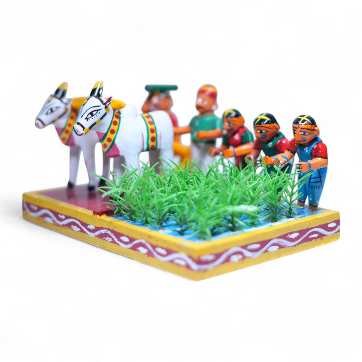Kondapalli Vari Naatlu (Agriculture Theme) — handcrafted wooden diorama scene, main view