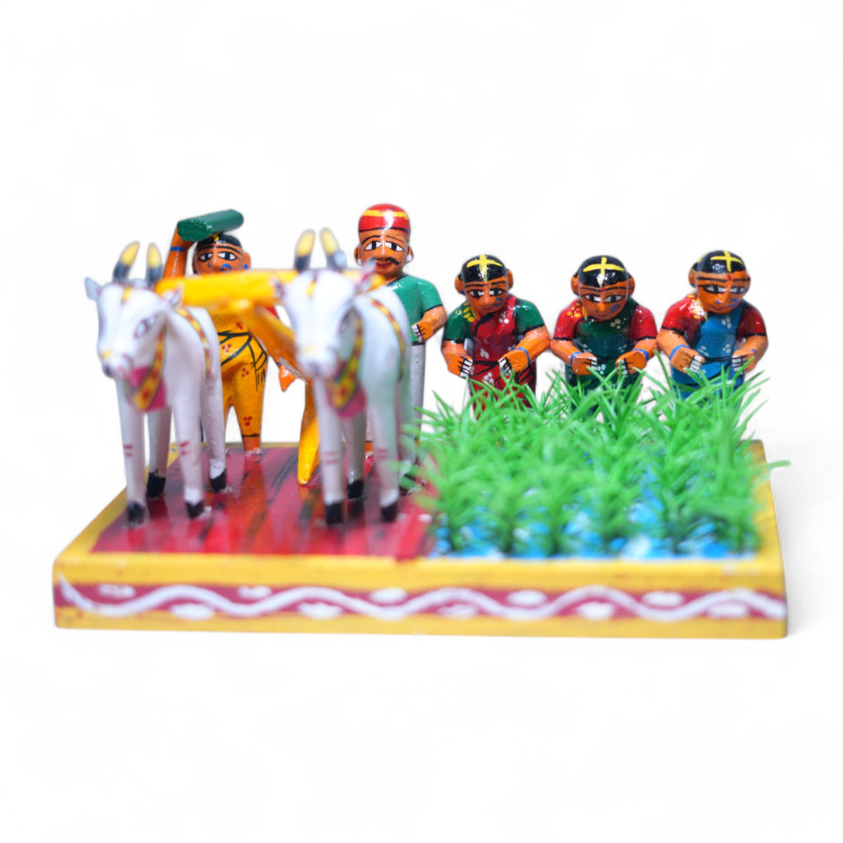 Kondapalli Vari Naatlu (Agriculture Theme) — handcrafted wooden diorama scene, view 2