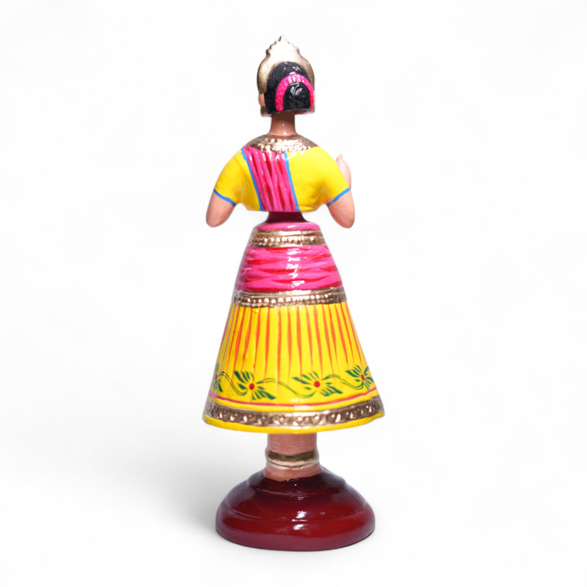 Kondapalli Dancing Lady Doll — hand-painted wooden figure, view 2
