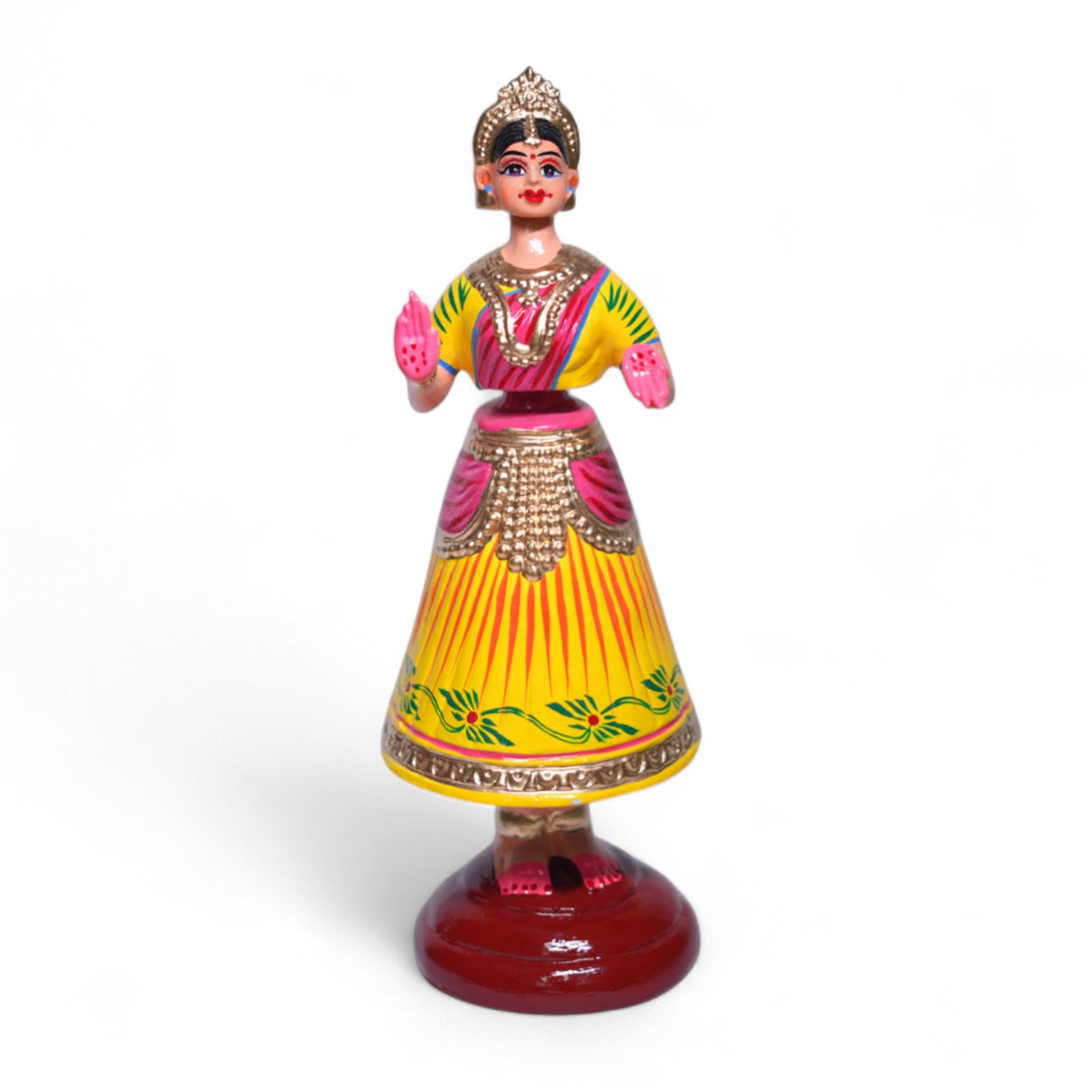Kondapalli Dancing Lady Doll — hand-painted wooden figure, main view