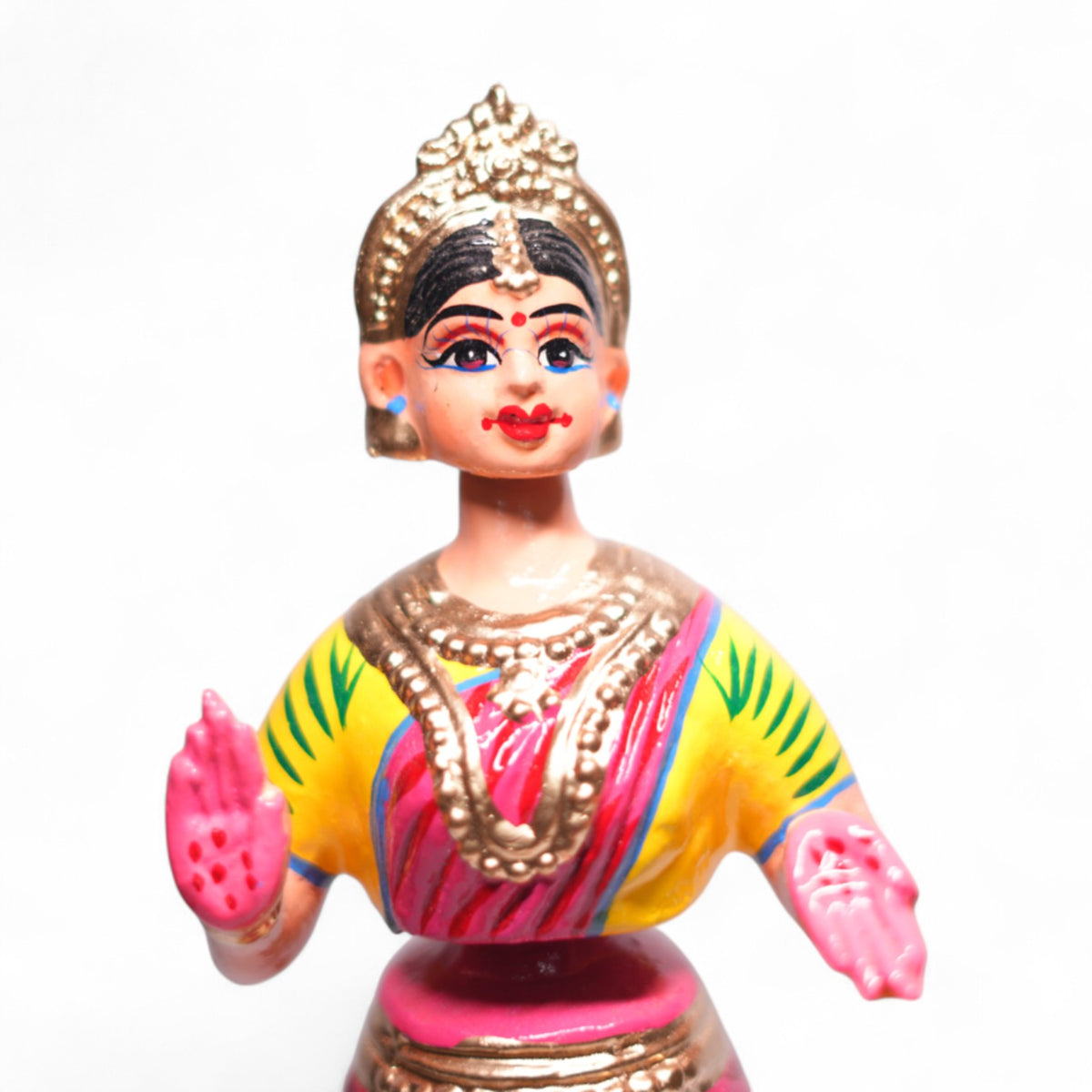 Kondapalli Dancing Lady Doll — hand-painted wooden figure, view 3