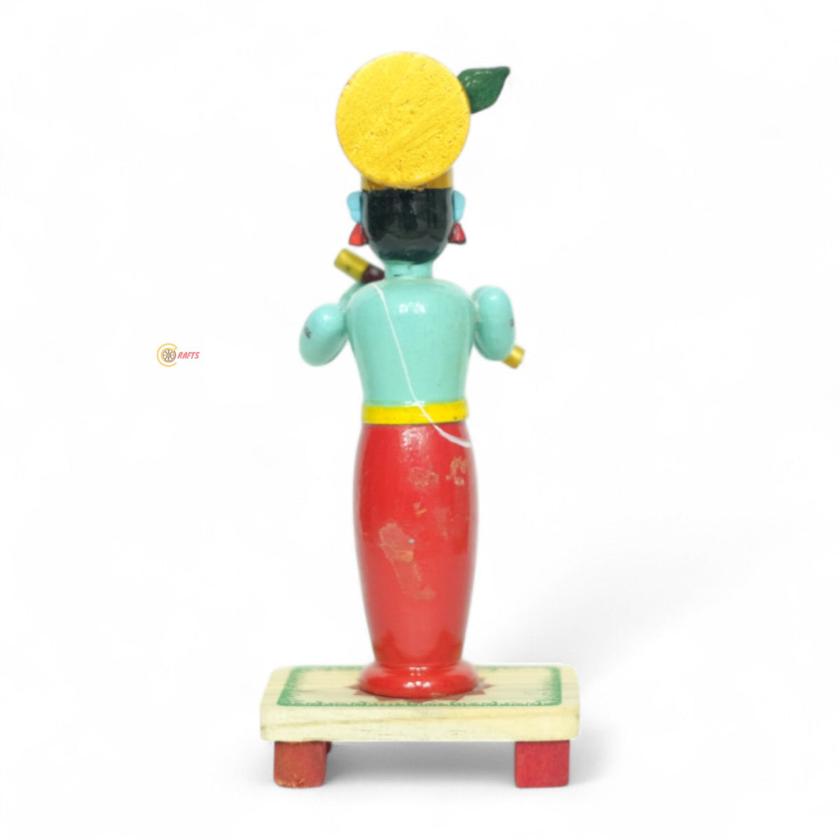 Etikoppaka Lord Krishna Figurine — back view