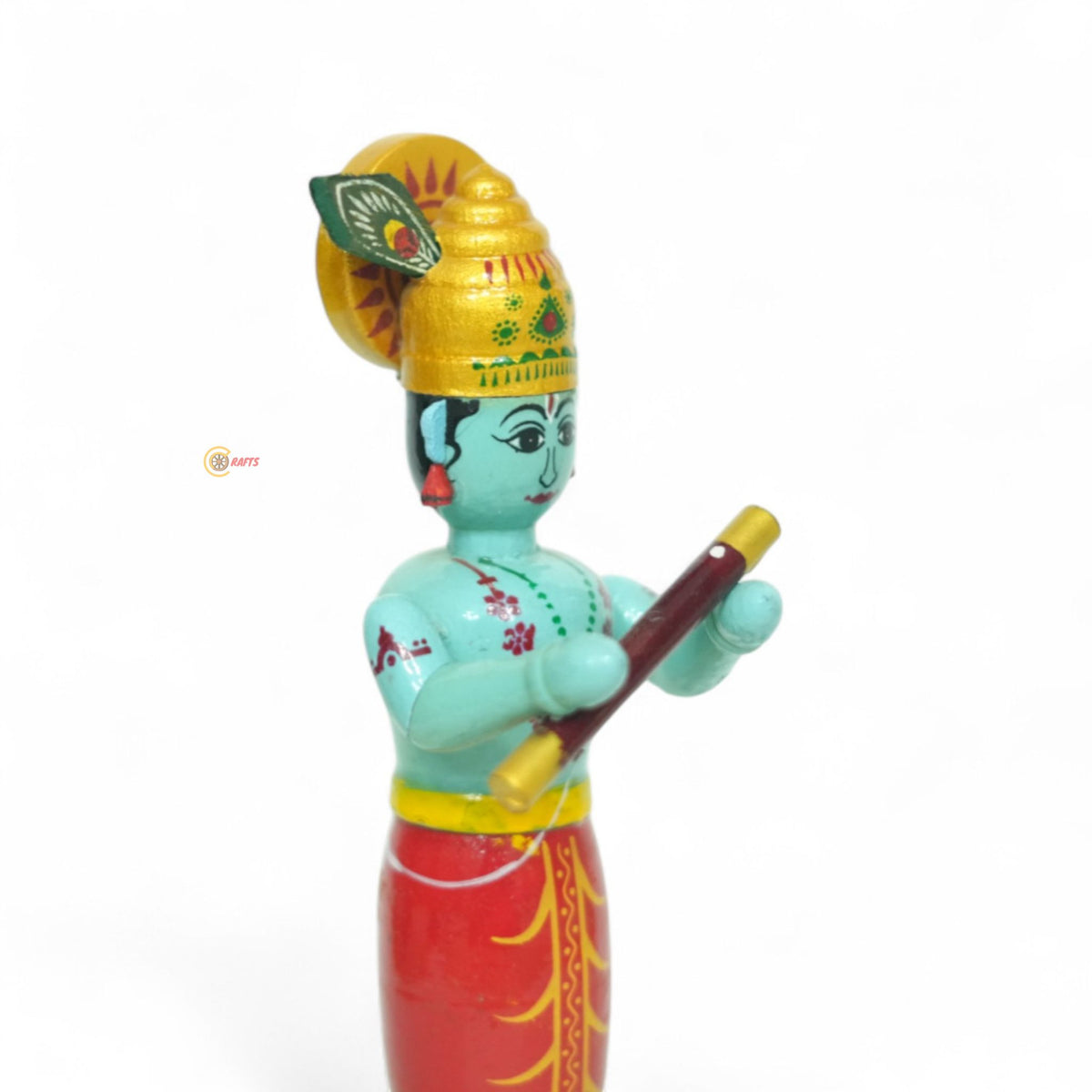 Etikoppaka Lord Krishna Figurine — side view