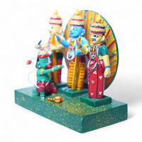 Kondapalli Sita Rama Pattabhishekam — handcrafted wooden diorama scene, view 3