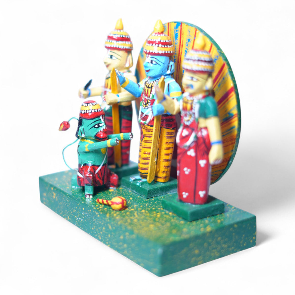 Kondapalli Sita Rama Pattabhishekam — handcrafted wooden diorama scene, view 2
