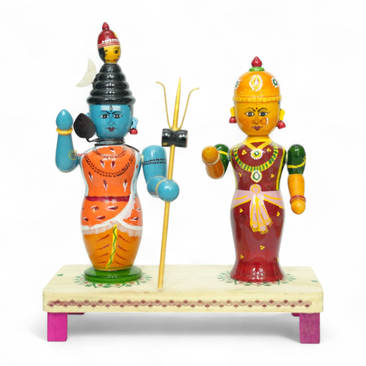 Etikoppaka Shiva Parvathula Figurine — handcrafted Etikoppaka lacquerware, main product photo