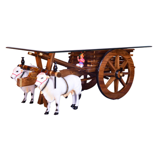Teakwood Bullock Cart Teapoy - Standard