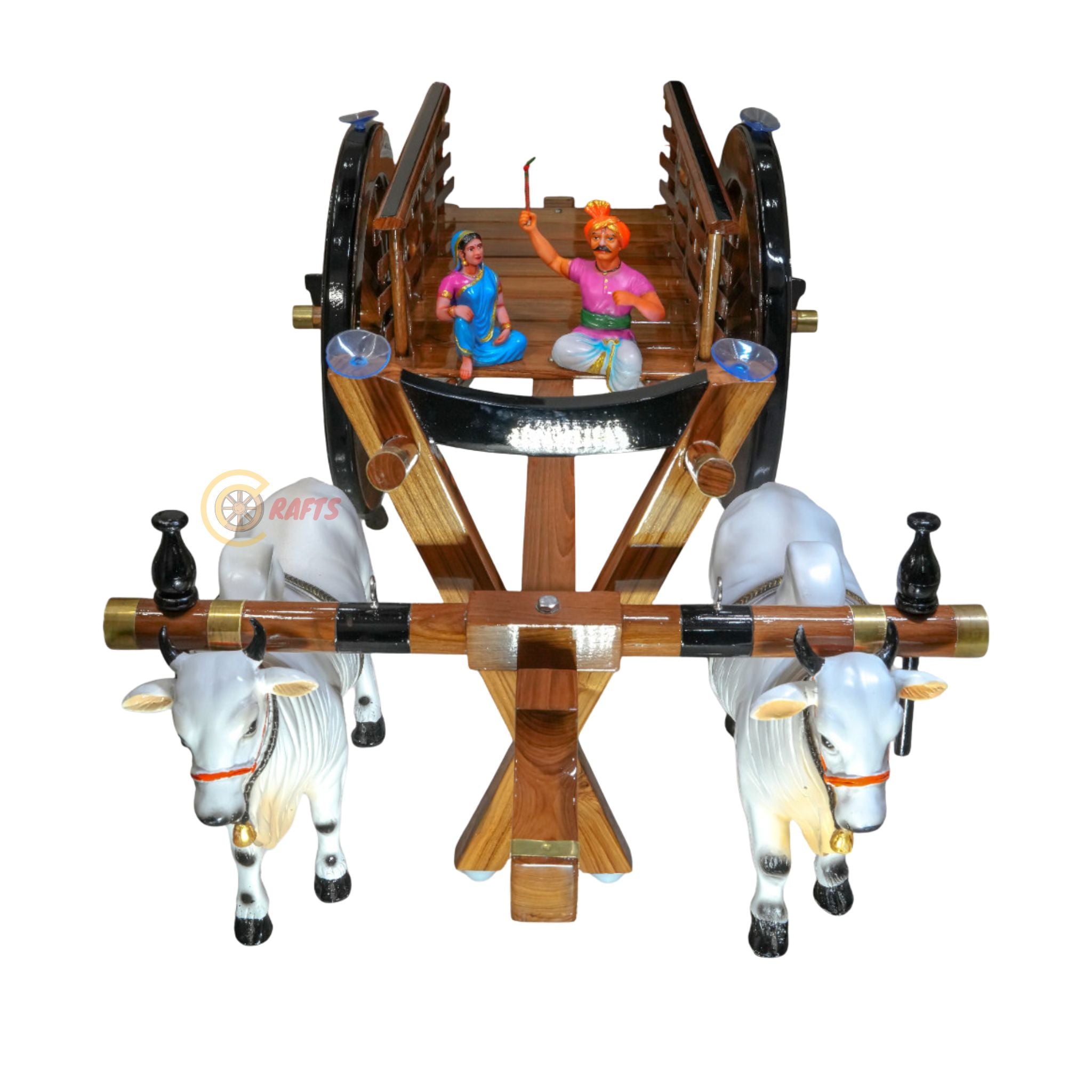 Teakwood Bullock Cart Teapoy - Standard