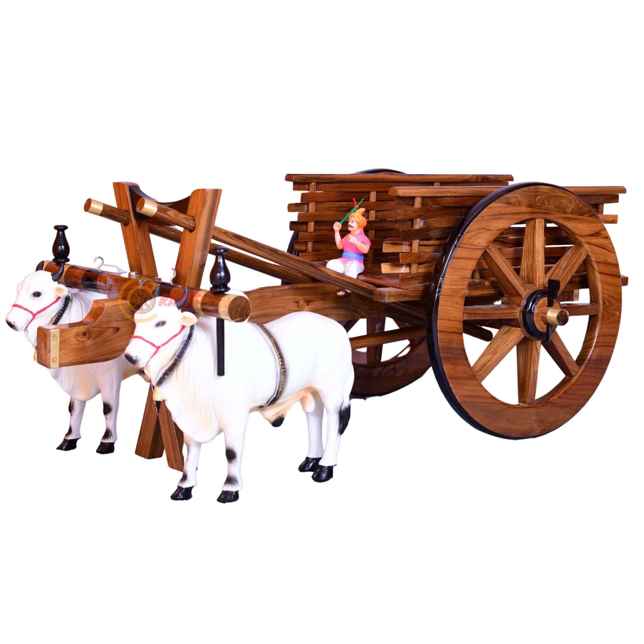 Teakwood Bullock Cart Teapoy - Standard
