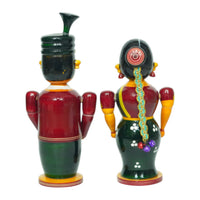 Etikoppaka Bride and Groom (Pelli Koduku & Pelli Kooturu) Pair — back view