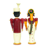 Etikoppaka Bride and Groom (Pelli Koduku & Pelli Kooturu, Talambralu) Pair — back view