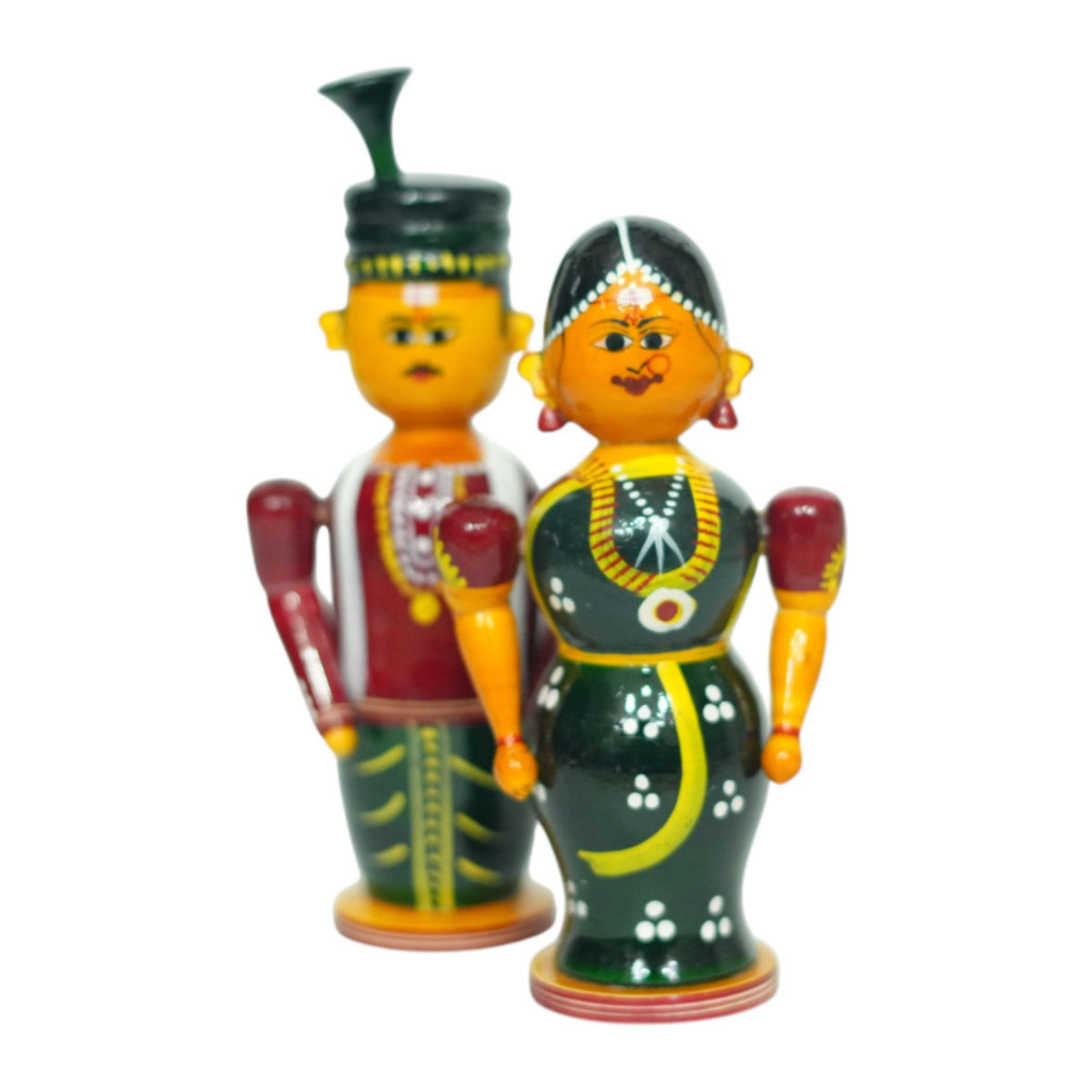 Etikoppaka Bride and Groom (Pelli Koduku & Pelli Kooturu) Pair — side view