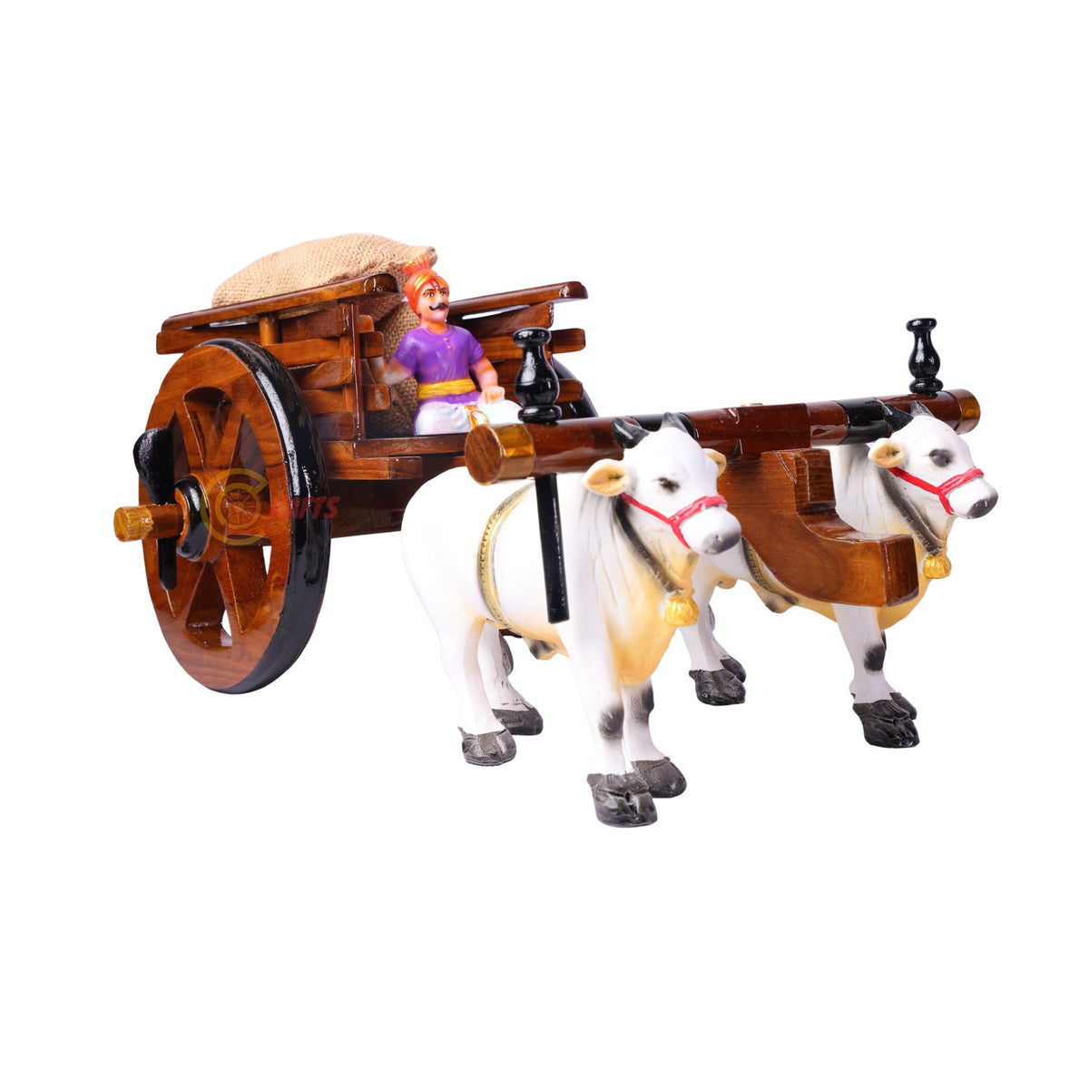 Teakwood Bullock Cart Set – Small — main product photo on white background