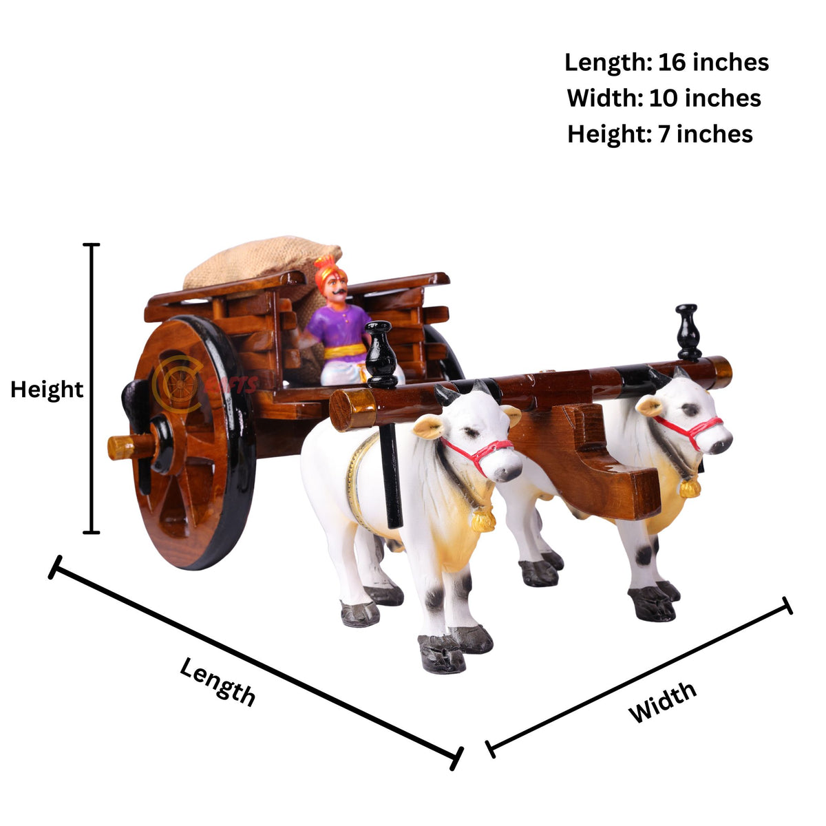 Teakwood Bullock Cart Set – Small — additional product photo, view 2